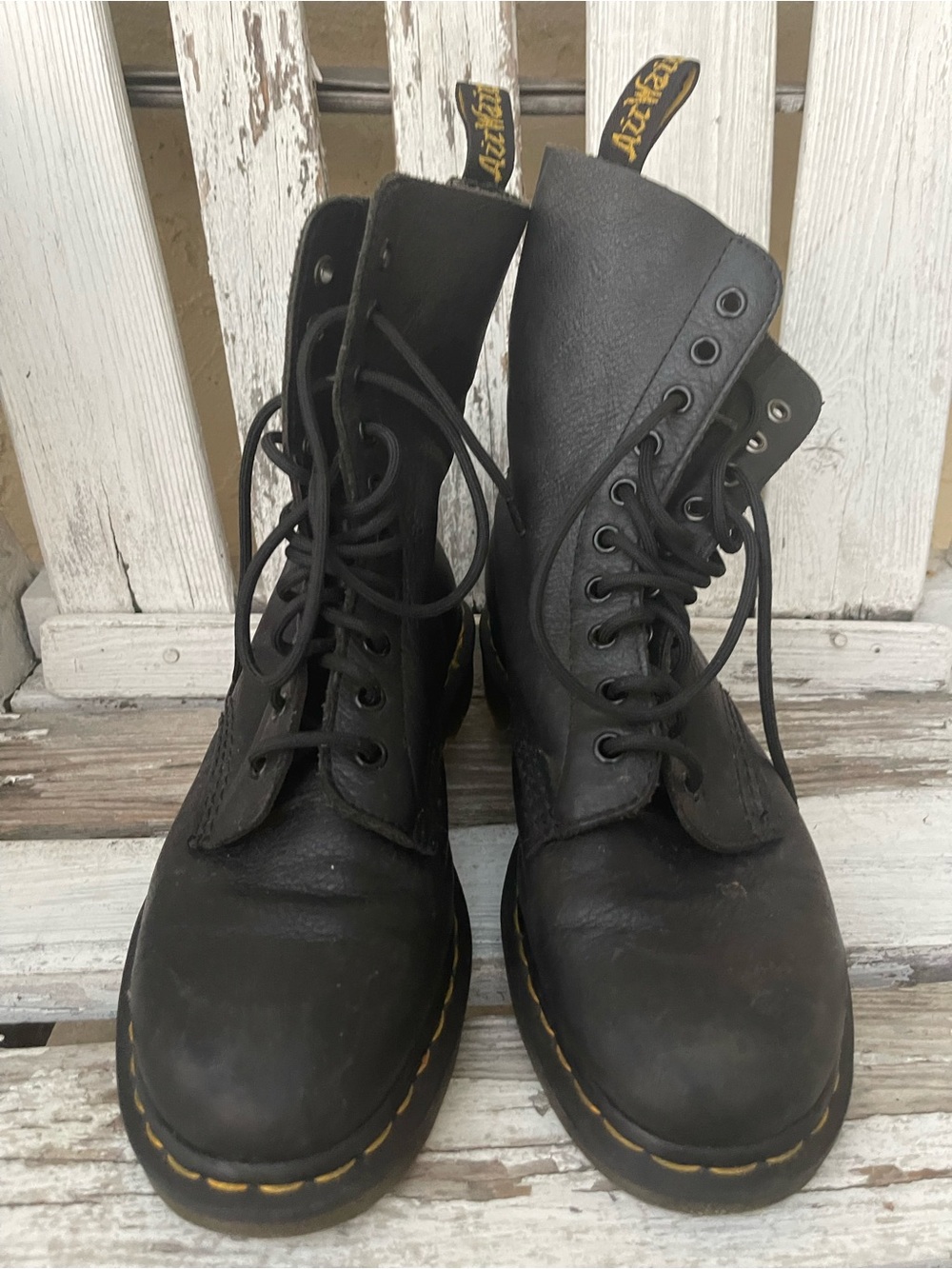 Dr. Martens 1460 Pascal Virginia Black Leather Boots | Women’s US 9 - Picture 2 of 8